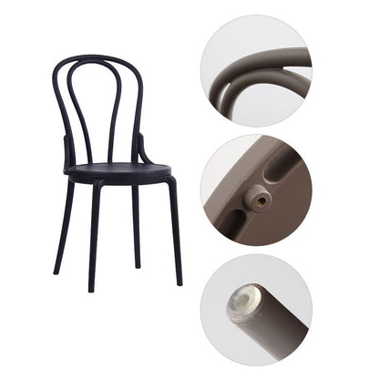 Contemporary Scandinavian Round Plastic Dining Chair Backrest For Dining Room