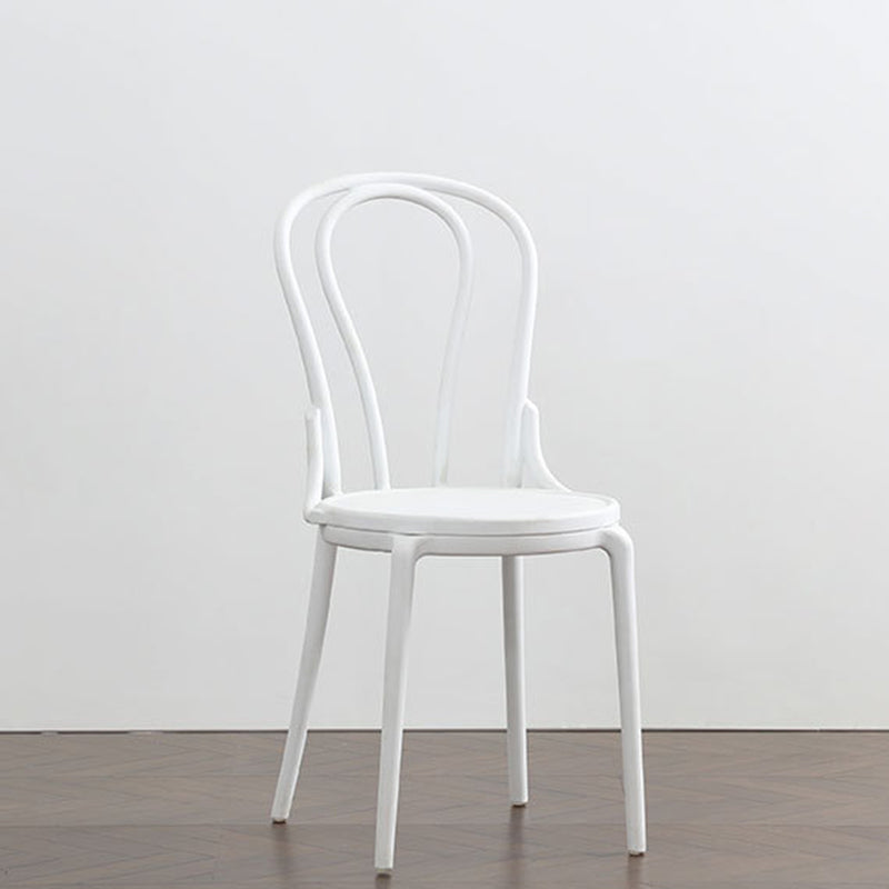 Contemporary Scandinavian Round Plastic Dining Chair Backrest For Dining Room