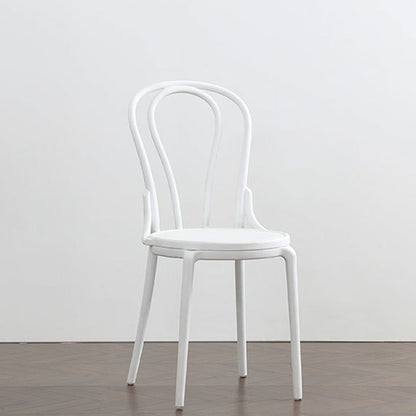 Contemporary Scandinavian Round Plastic Dining Chair Backrest For Dining Room