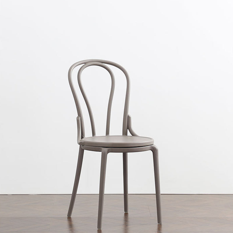 Contemporary Scandinavian Round Plastic Dining Chair Backrest For Dining Room