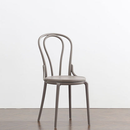 Contemporary Scandinavian Round Plastic Dining Chair Backrest For Dining Room