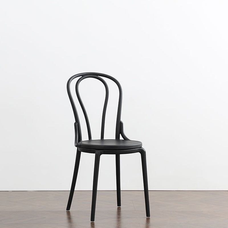 Contemporary Scandinavian Round Plastic Dining Chair Backrest For Dining Room