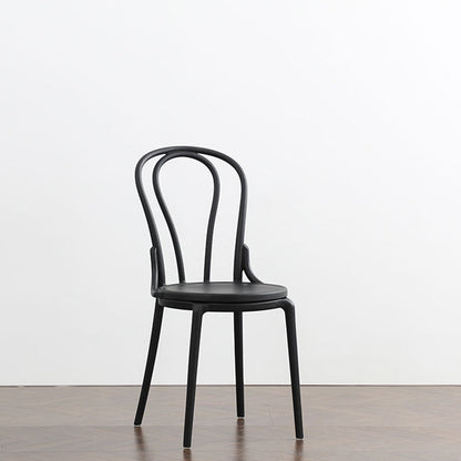 Contemporary Scandinavian Round Plastic Dining Chair Backrest For Dining Room