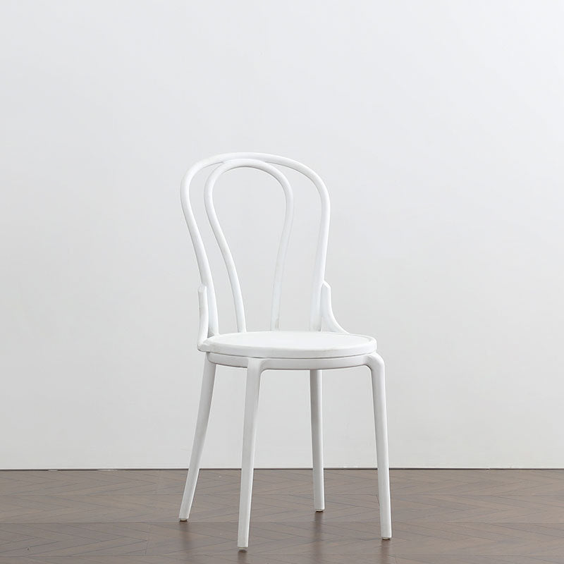 Contemporary Scandinavian Round Plastic Dining Chair Backrest For Dining Room
