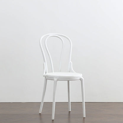 Contemporary Scandinavian Round Plastic Dining Chair Backrest For Dining Room