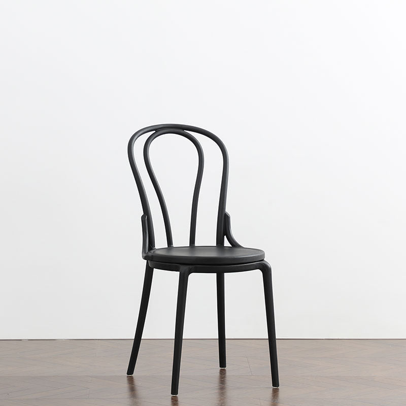 Contemporary Scandinavian Round Plastic Dining Chair Backrest For Dining Room