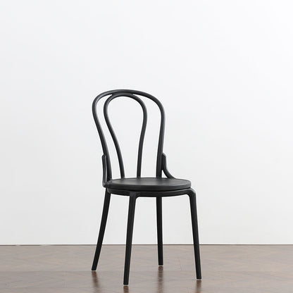 Contemporary Scandinavian Round Plastic Dining Chair Backrest For Dining Room