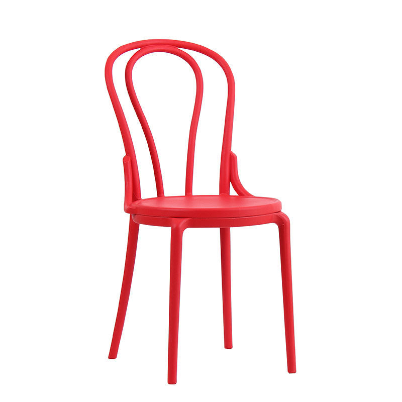 Contemporary Scandinavian Round Plastic Dining Chair Backrest For Dining Room