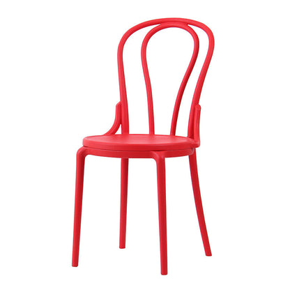 Contemporary Scandinavian Round Plastic Dining Chair Backrest For Dining Room