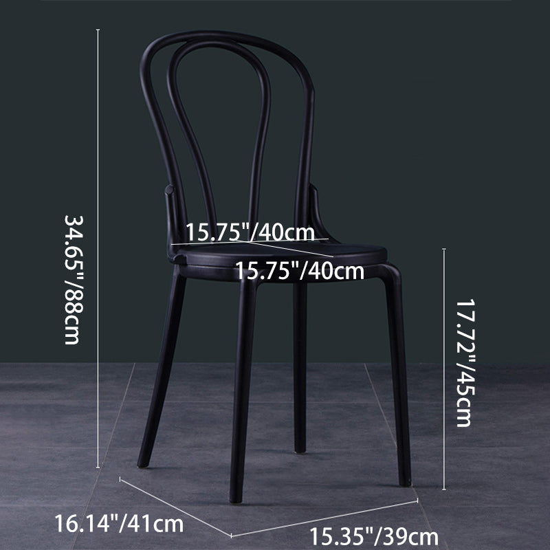 Contemporary Scandinavian Round Plastic Dining Chair Backrest For Dining Room
