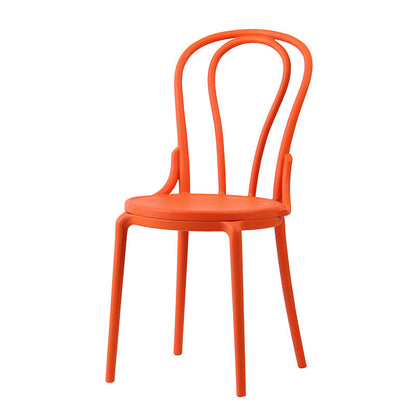 Contemporary Scandinavian Round Plastic Dining Chair Backrest For Dining Room