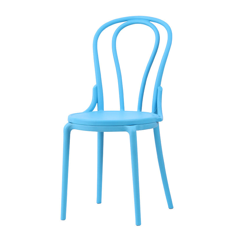 Contemporary Scandinavian Round Plastic Dining Chair Backrest For Dining Room