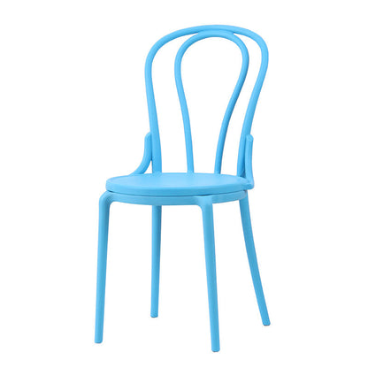 Contemporary Scandinavian Round Plastic Dining Chair Backrest For Dining Room