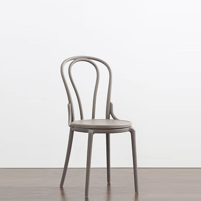 Contemporary Scandinavian Round Plastic Dining Chair Backrest For Dining Room