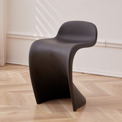 Contemporary Creative Arc Plastic Stackable Vanity Stool Low Back For Bedroom