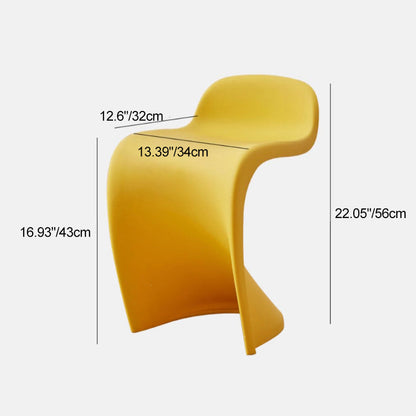 Contemporary Creative Arc Plastic Stackable Vanity Stool Low Back For Bedroom