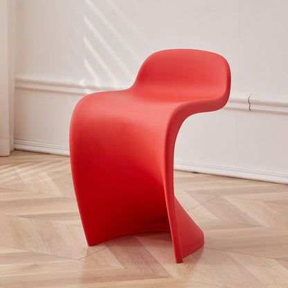 Contemporary Creative Arc Plastic Stackable Vanity Stool Low Back For Bedroom