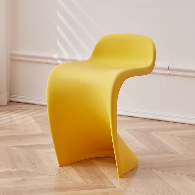 Contemporary Creative Arc Plastic Stackable Vanity Stool Low Back For Bedroom