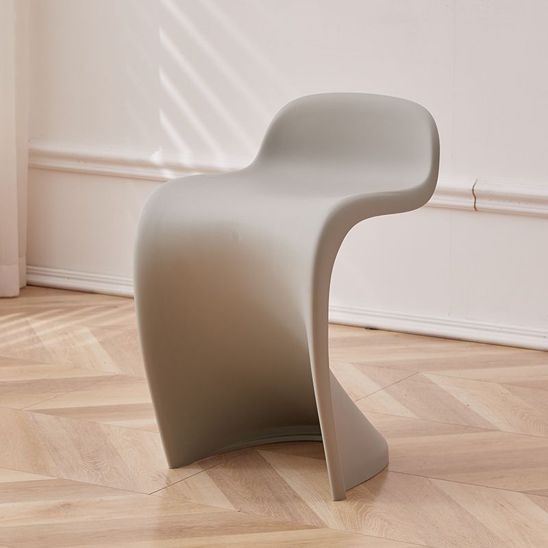 Contemporary Creative Arc Plastic Stackable Vanity Stool Low Back For Bedroom