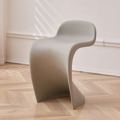 Contemporary Creative Arc Plastic Stackable Vanity Stool Low Back For Bedroom