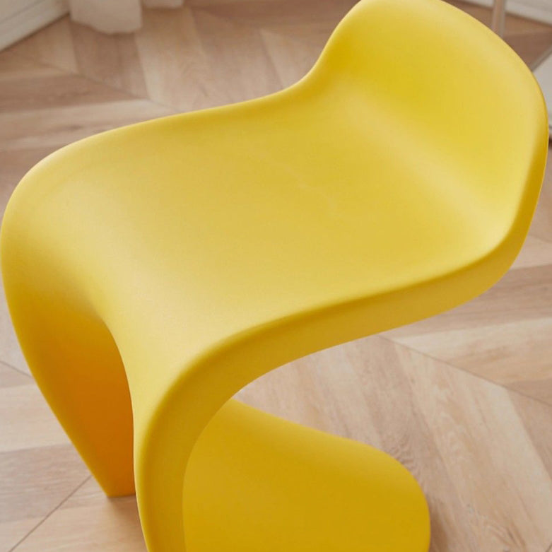 Contemporary Creative Arc Plastic Stackable Vanity Stool Low Back For Bedroom