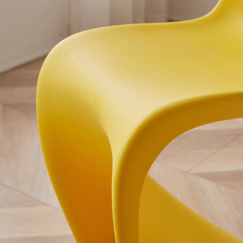 Contemporary Creative Arc Plastic Stackable Vanity Stool Low Back For Bedroom