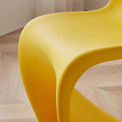 Contemporary Creative Arc Plastic Stackable Vanity Stool Low Back For Bedroom