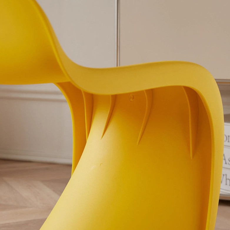 Contemporary Creative Arc Plastic Stackable Vanity Stool Low Back For Bedroom