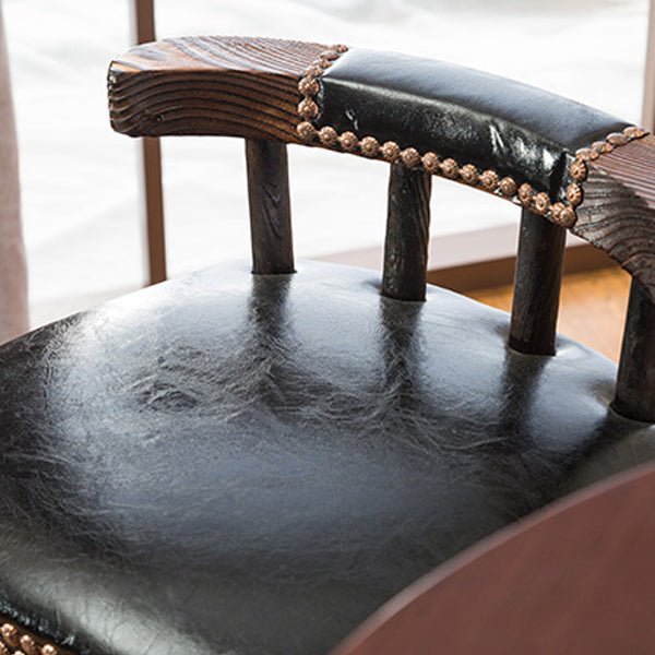 Contemporary Simplicity PU Leather Upholstered Metal Adjustable Swivel Bar Stool Low Back Footrest For Dining Room