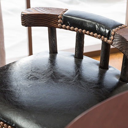 Contemporary Simplicity PU Leather Upholstered Metal Adjustable Swivel Bar Stool Low Back Footrest For Dining Room