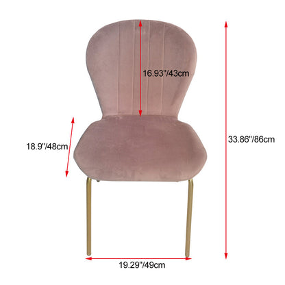 Contemporary Simplicity Curved Velvet Iron Legs Dining Chair Backrest For Dining Room
