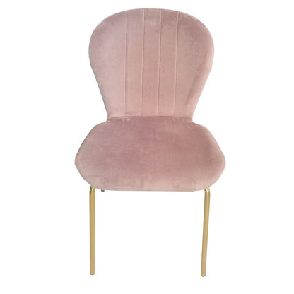 Contemporary Simplicity Curved Velvet Iron Legs Dining Chair Backrest For Dining Room