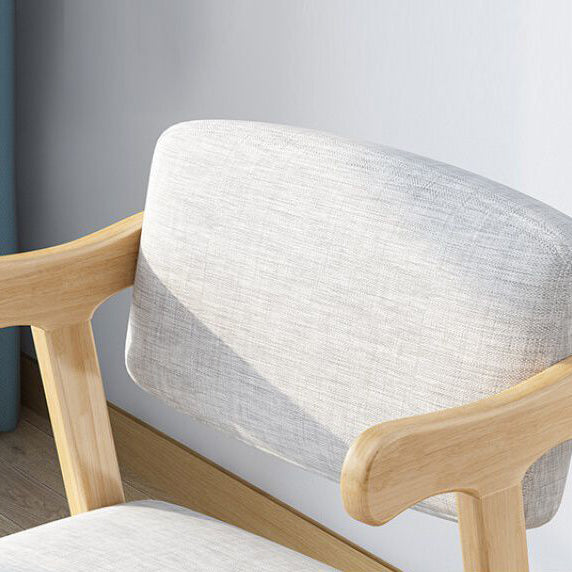 Contemporary Simplicity Square Fabric Faux Leather Upholstered Solid Wood Dining Chair Backrest For Dining Room