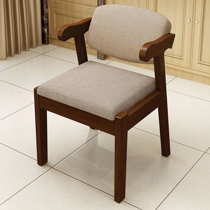 Contemporary Simplicity Square Fabric Faux Leather Upholstered Solid Wood Dining Chair Backrest For Dining Room