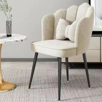 Contemporary Creative Petal Velvet Upholstered Vanity Stool Backrest Pillow For Dining Room