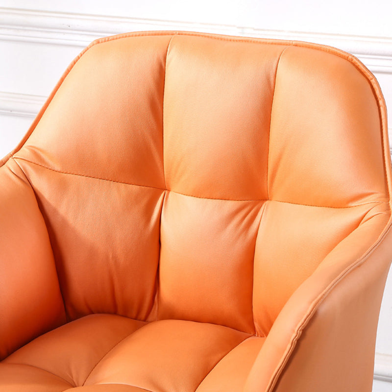 Contemporary Luxury Tufted PU Leather Upholstered Metal Frame Vanity Stool Backrest For Bedroom