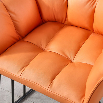 Contemporary Luxury Tufted PU Leather Upholstered Metal Frame Vanity Stool Backrest For Bedroom