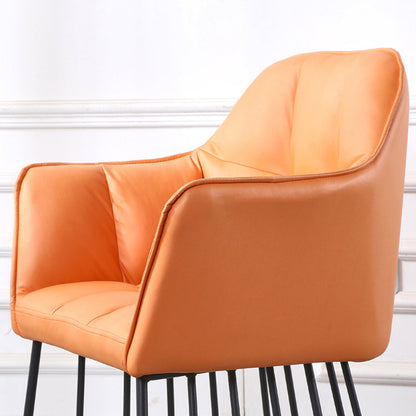 Contemporary Luxury Tufted PU Leather Upholstered Metal Frame Vanity Stool Backrest For Bedroom
