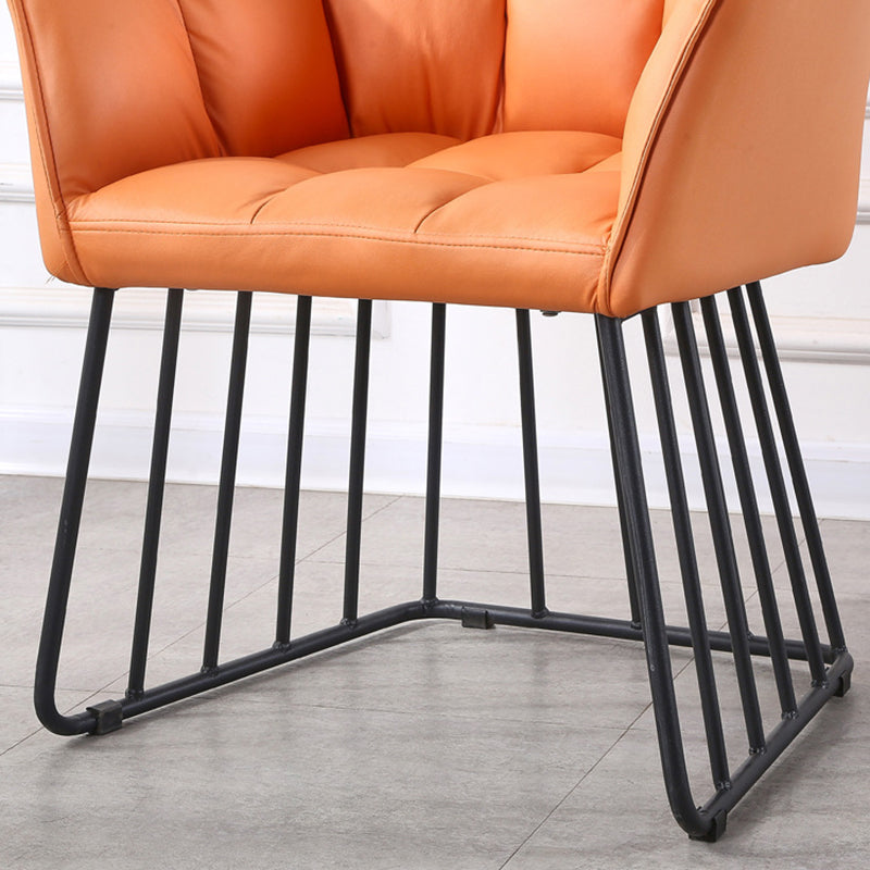 Contemporary Luxury Tufted PU Leather Upholstered Metal Frame Vanity Stool Backrest For Bedroom