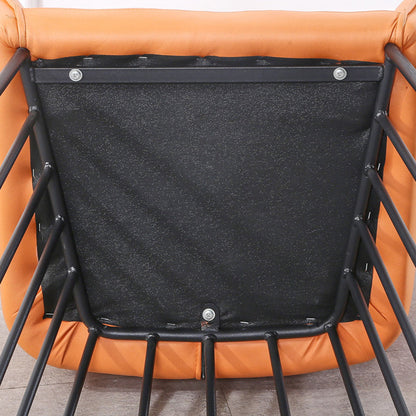 Contemporary Luxury Tufted PU Leather Upholstered Metal Frame Vanity Stool Backrest For Bedroom