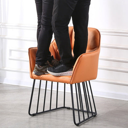 Contemporary Luxury Tufted PU Leather Upholstered Metal Frame Vanity Stool Backrest For Bedroom