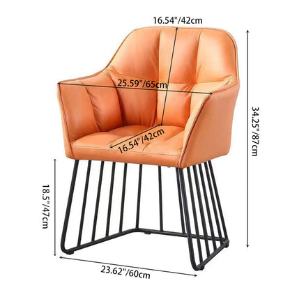 Contemporary Luxury Tufted PU Leather Upholstered Metal Frame Vanity Stool Backrest For Bedroom
