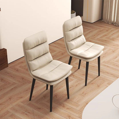 Contemporary Luxury Square PU Leather Upholstered Metal Dining Chair Backrest For Dining Room