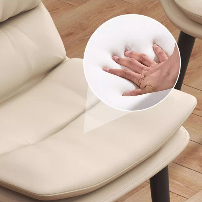 Contemporary Luxury Square PU Leather Upholstered Metal Dining Chair Backrest For Dining Room