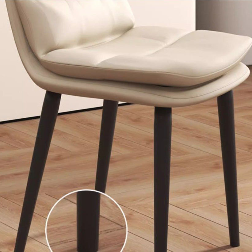 Contemporary Luxury Square PU Leather Upholstered Metal Dining Chair Backrest For Dining Room