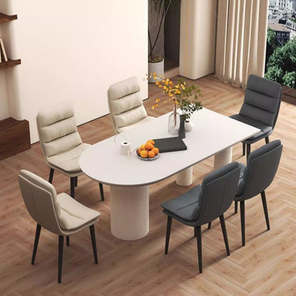 Contemporary Luxury Square PU Leather Upholstered Metal Dining Chair Backrest For Dining Room