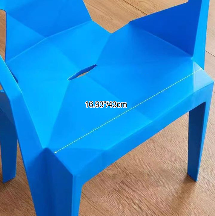 Contemporary Geometric Angular Diamond Form Plastic Stackable Dining Chair Backrest For Dining Room