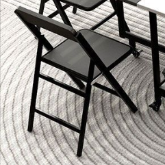 Modern Simplicity Square Solid Wood Melamine Board Carbon Steel Frame Foldable Dining Chair Backrest For Dining Room