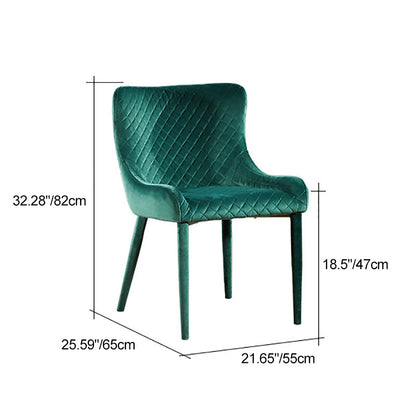 Contemporary Luxury Square Velvet Solid Wood Frame Dining Chair Wingback For Dining Room