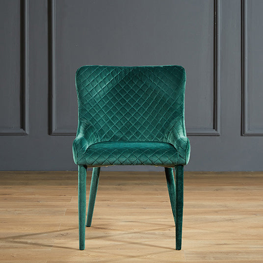 Contemporary Luxury Square Velvet Solid Wood Frame Dining Chair Wingback For Dining Room